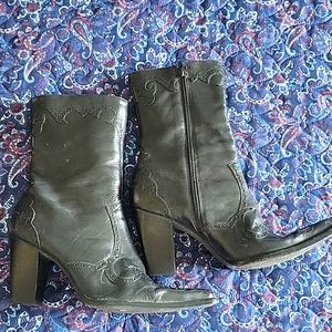 Antonio Melani/Italy black leather boots Size 9M